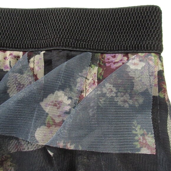 NWT by Anthropologie Cheri in Black Floral Ruffled Tulle Midi Skirt L - Picture 3 of 5
